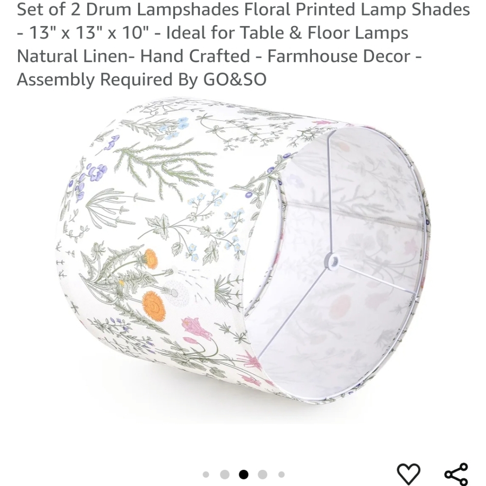 Farmhouse lamp shade drums new 13×13×10 new nature dandelion and flowers - Picture 4 of 7